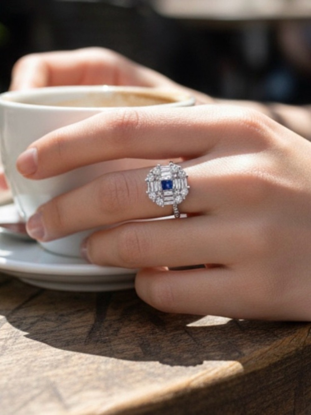 🫶🏻 Sapphire & Diamond Ring 1.65 TCW 925 Lab Created